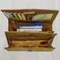 Preview: Wasserbüffel Wild Leder Vintage Hand Made Damen Portemonnaie mit RFID Schutz Hellbraun